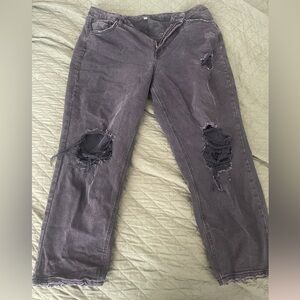 Wild Fable Distressed Super High Rise Tapered Jean